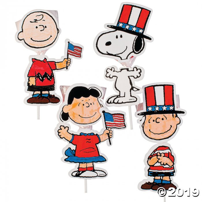 Color Your Own Peanuts® Patriotic Sucker Holders (Per Dozen)
