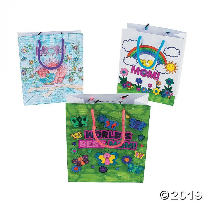 Color Your Own Mom Gift Bags (Per Dozen)