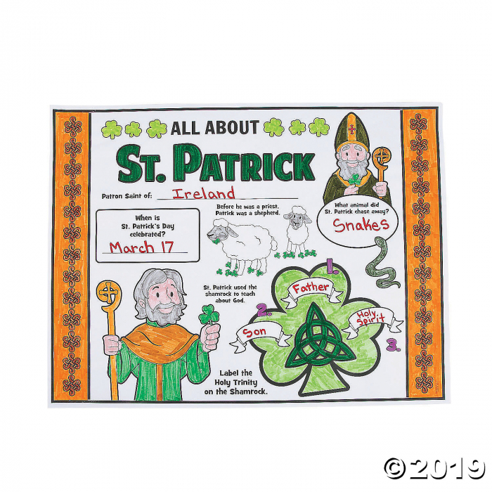 Color Your Own "All About St. Patrick" Posters (30 Piece(s))