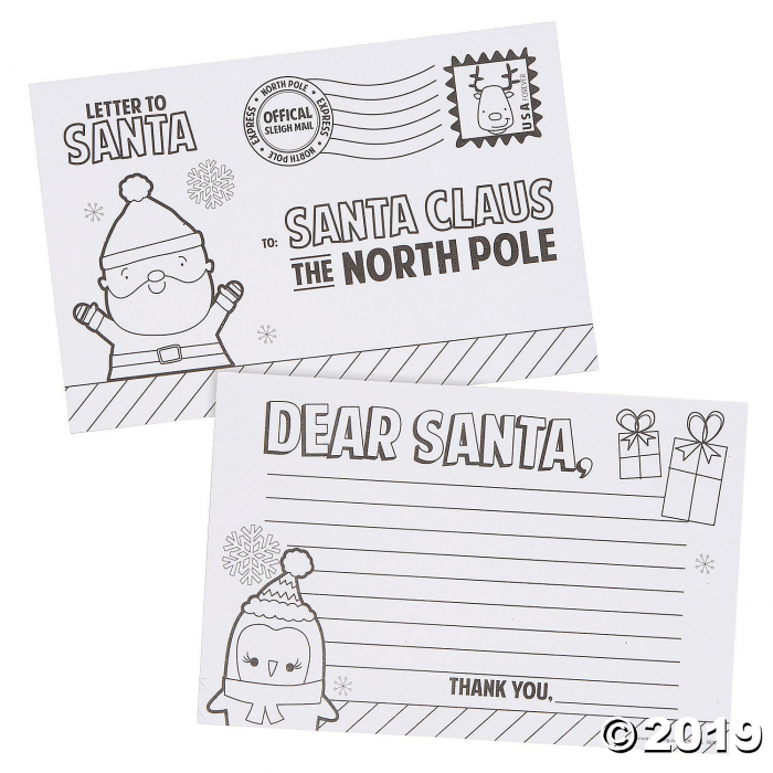 Color Your Own Letter to Santa Postcards (24 Piece(s))