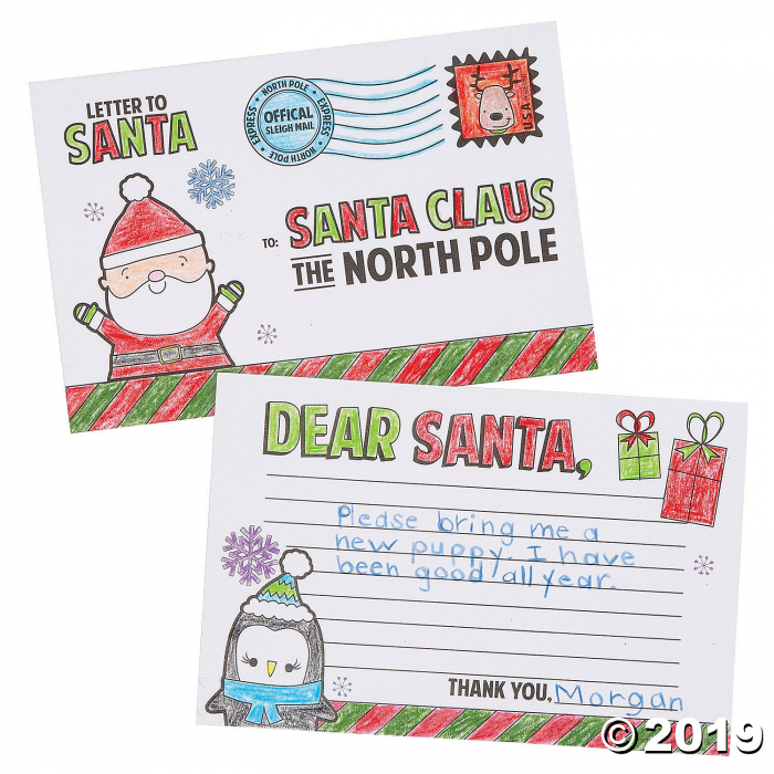 Color Your Own Letter to Santa Postcards (24 Piece(s))