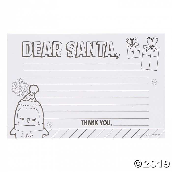 Color Your Own Letter to Santa Postcards (24 Piece(s))