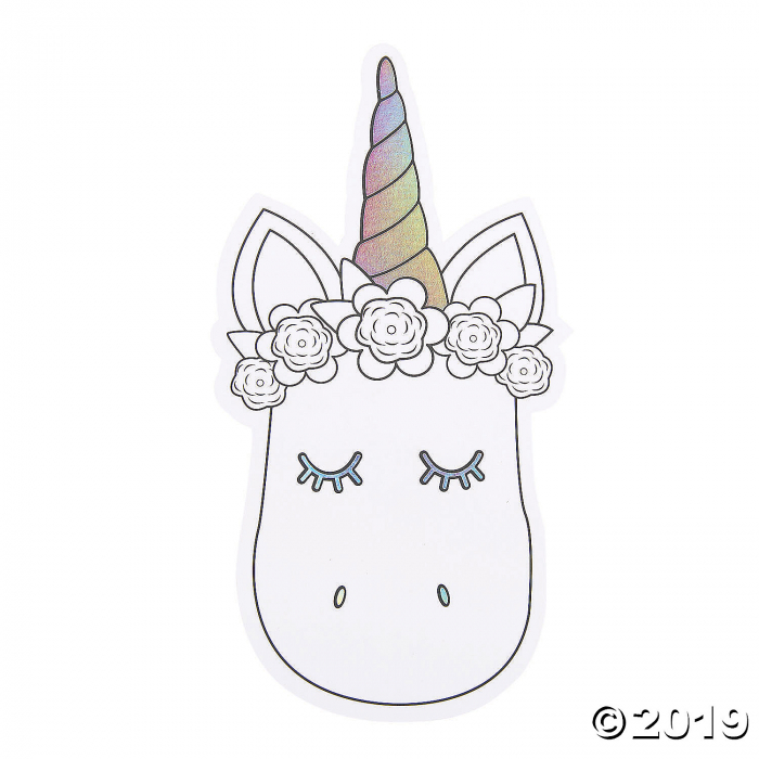 Color Your Own Jumbo Unicorn Cutouts (Per Dozen)