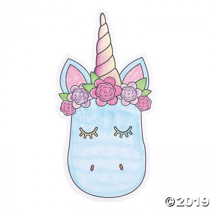Color Your Own Jumbo Unicorn Cutouts (Per Dozen)