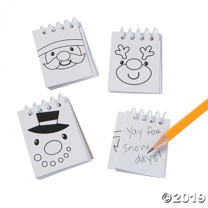 Color Your Own Christmas Mini Spiral Notepads (48 Piece(s))