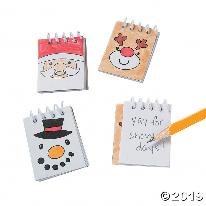 Color Your Own Christmas Mini Spiral Notepads (48 Piece(s))