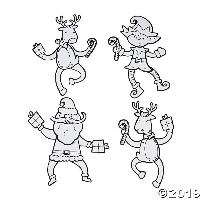 Color Your Own Fuzzy Jointed Christmas Characters (1 Unit(s))