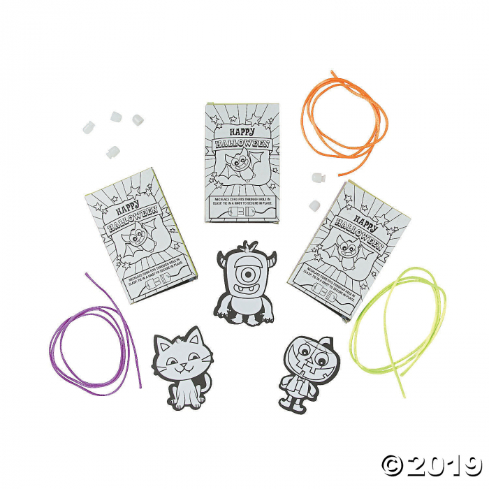 Color Your Own Halloween Necklace with Gift Box Craft Kit (Makes 24)