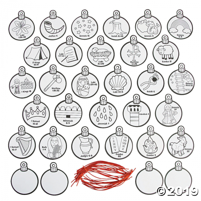 Color Your Own Jesse Tree Ornaments (32 Piece(s))