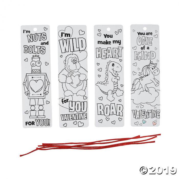 Color Your Own Valentine's Day Bookmarks (Per Dozen)