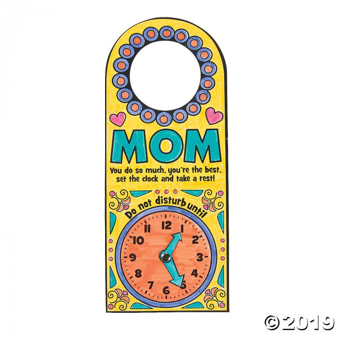 Color Your Own Mother's Day Doorknob Hangers (Makes 12)