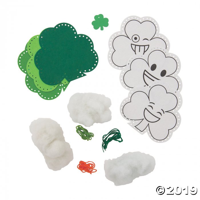 Color Your Own Plush Shamrock Lacing Craft Kit (Makes 12)