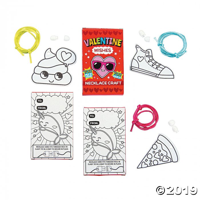 Color Your Own Valentine Necklace with Gift Box Craft Kit (24 Piece(s))