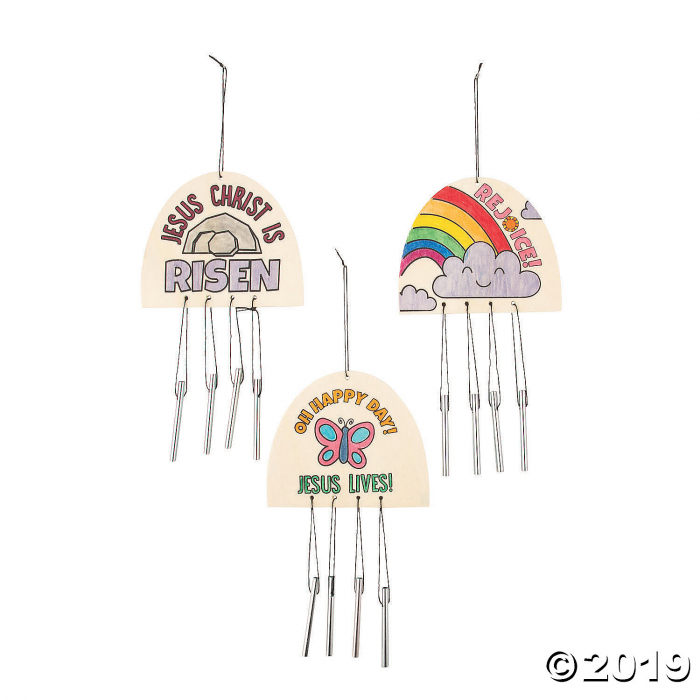 Color Your Own Religious Easter Wind Chimes (Per Dozen)