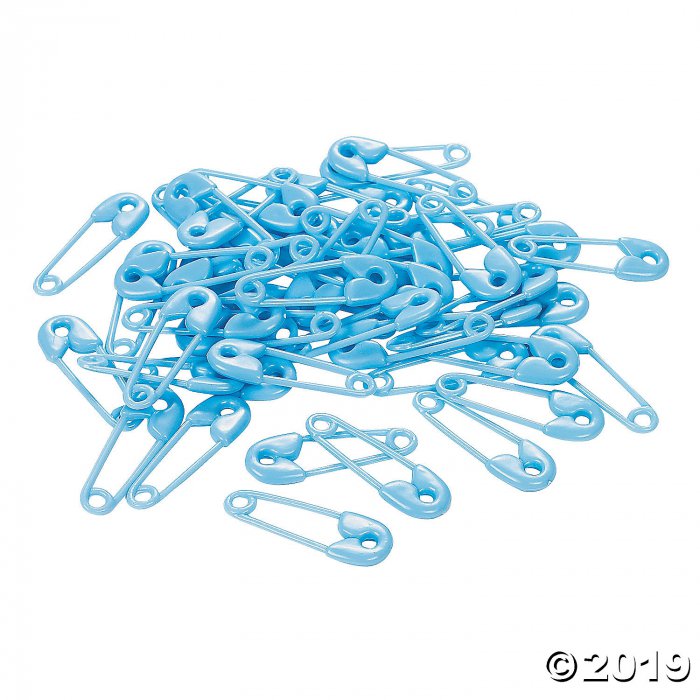 Pastel Blue Mini Safety Pin Favors (48 Piece(s))