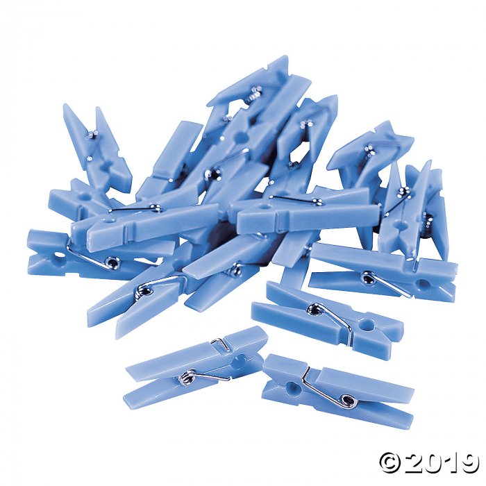 Pastel Blue Mini Clothespin Party Favors (48 Piece(s))