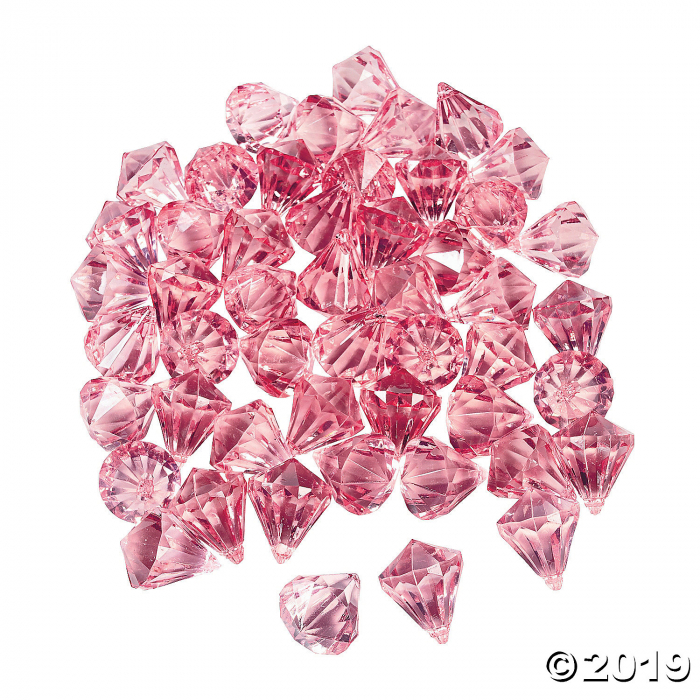 Pink Diamond-Shaped Acrylic Gems (25 Piece(s))