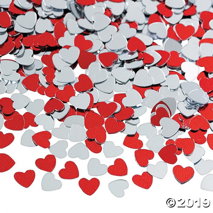 Red & Silver Heart Confetti (2 oz(s))