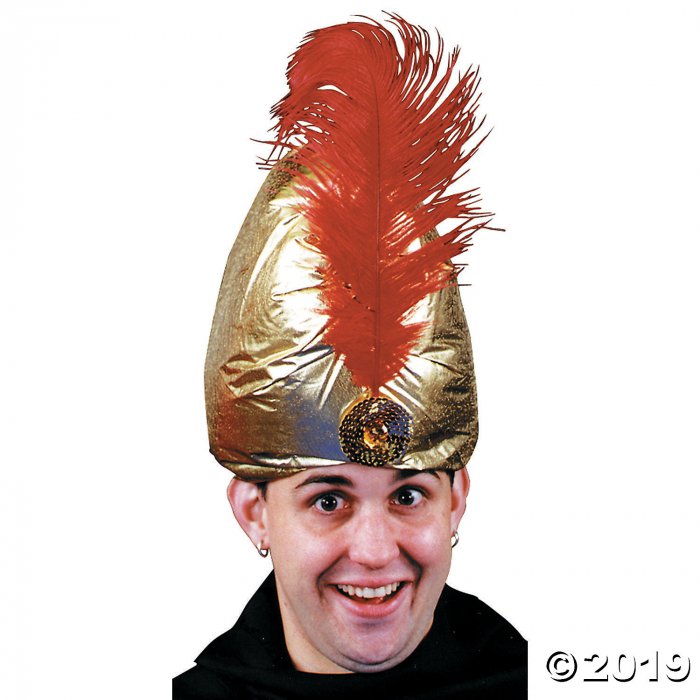 Gold Deluxe Turban with Plume