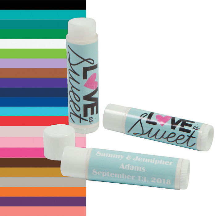 Personalized Love Is Sweet Lip Covers (Per Dozen)