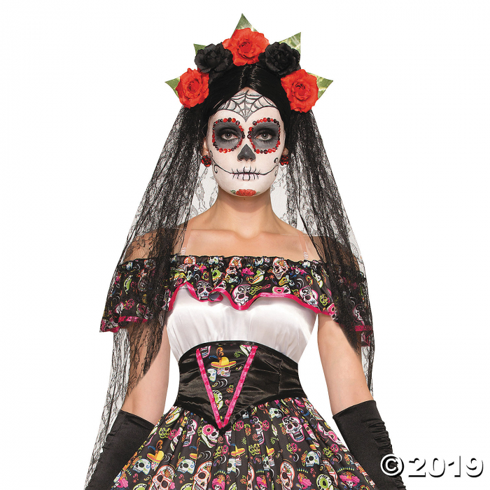 Women's Day of Dead Veil (1 Piece(s))