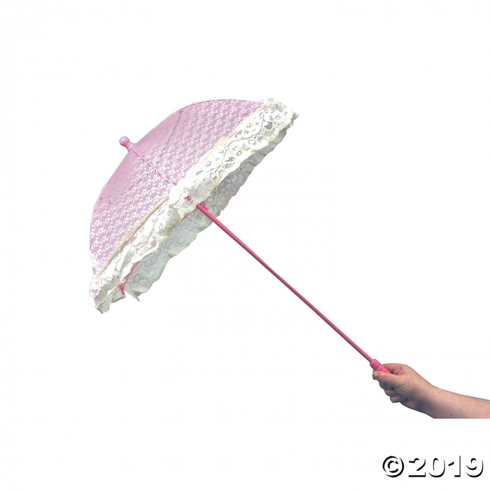 Pink Lace Parasol with Ruffles (1 Piece(s))