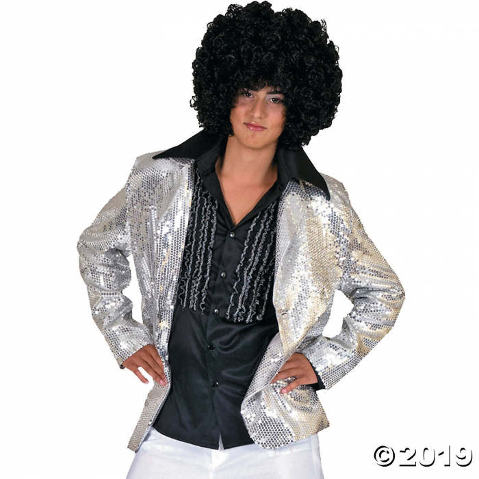 Silver Disco Jacket Halloween Costume for Men - Large (1 Piece(s))