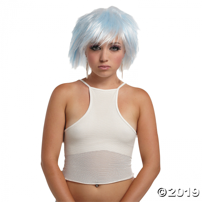 White & Blue Punky Pixie Wig (1 Piece(s))