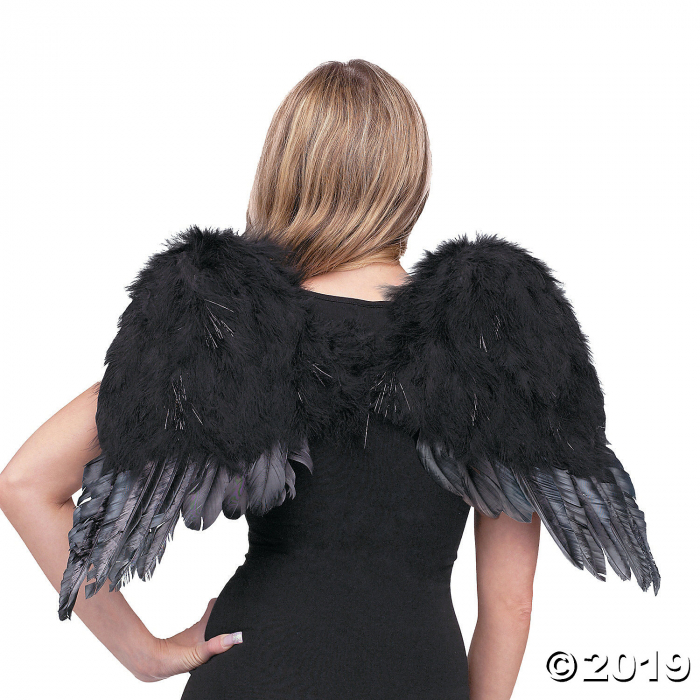 Kid's Black Feather Angel Wings (1 Piece(s)) | GlowUniverse.com