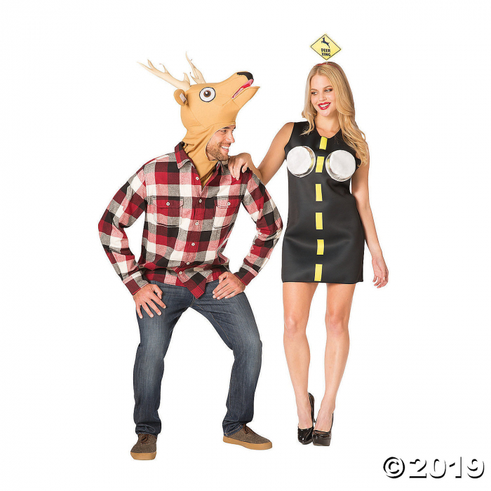 Adult Deer in Headlights Couples Costume (1 Piece(s)) Adult Deer in Headlights Couples Costume (1 Piece(s))