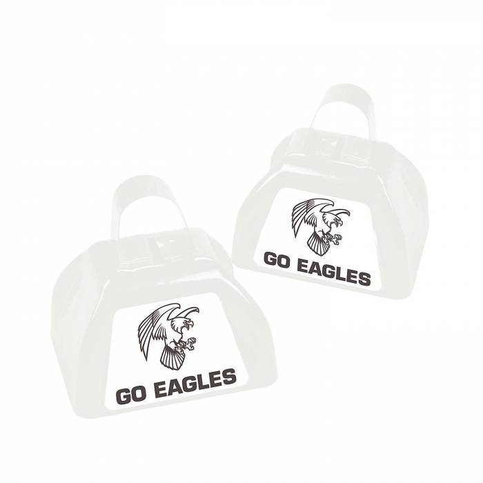 White Team Spirit Custom Photo Cowbells (Per Dozen)