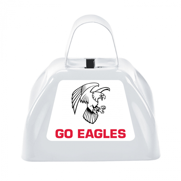 White Team Spirit Custom Photo Cowbells (Per Dozen)