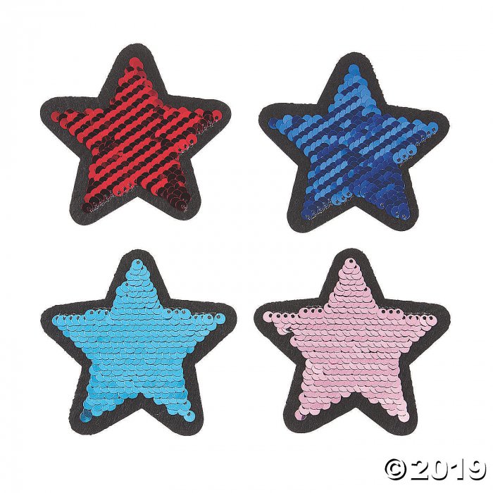 Star Reversible Sequin Patches (Per Dozen)