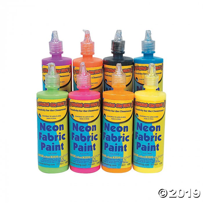 4-oz. Neon Assorted Colors Fabric Paints - Set of 8 (8 Piece(s))