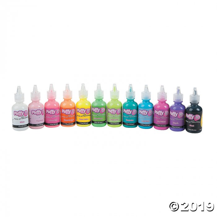 1-oz. Tulip® 12 Pc. Neon Puffy® Assorted Colors - 3D Paint - Set of 12 (1  Set(s))