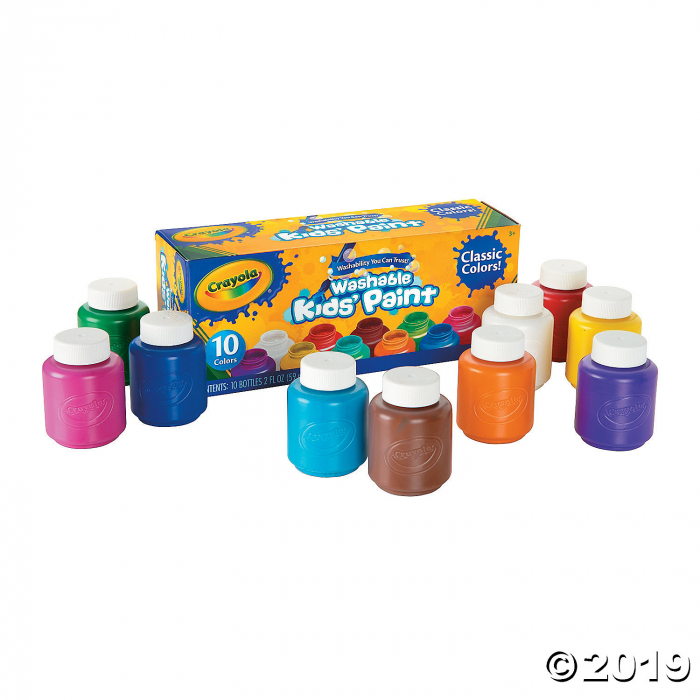 2-oz. Crayola® Classic Colors Washable Assorted Colors Kid's Paint - Set of 10 (10 Piece(s))