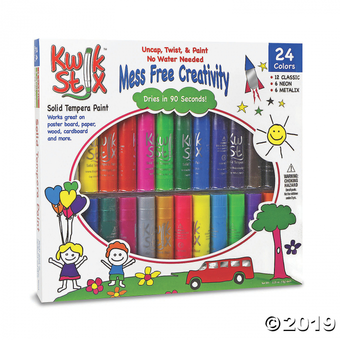 The Pencil Grip® Kwik Stix Solid Tempera Paint Stick, Set of 24 (1 Piece(s))
