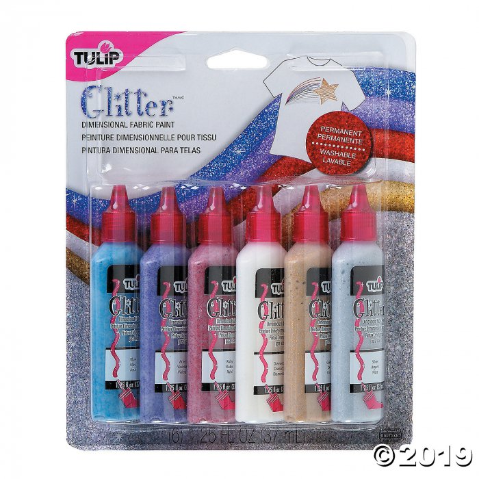 Tulip® Glitter™ Assorted Colors Dimensional Fabric Paint - Set of 6 (1  Set(s))