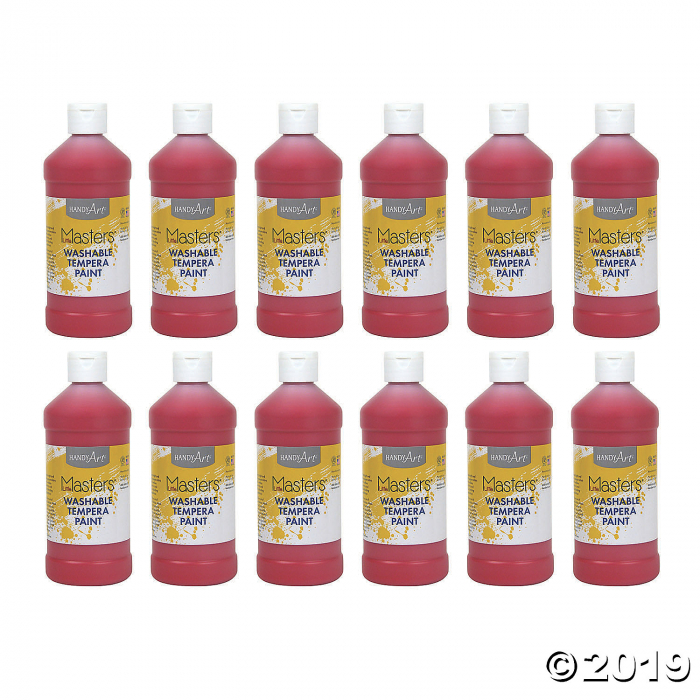 Handy Art® Little Masters Washable Tempera Paint, 16 oz, Red, Pack of 12 (12 Piece(s))