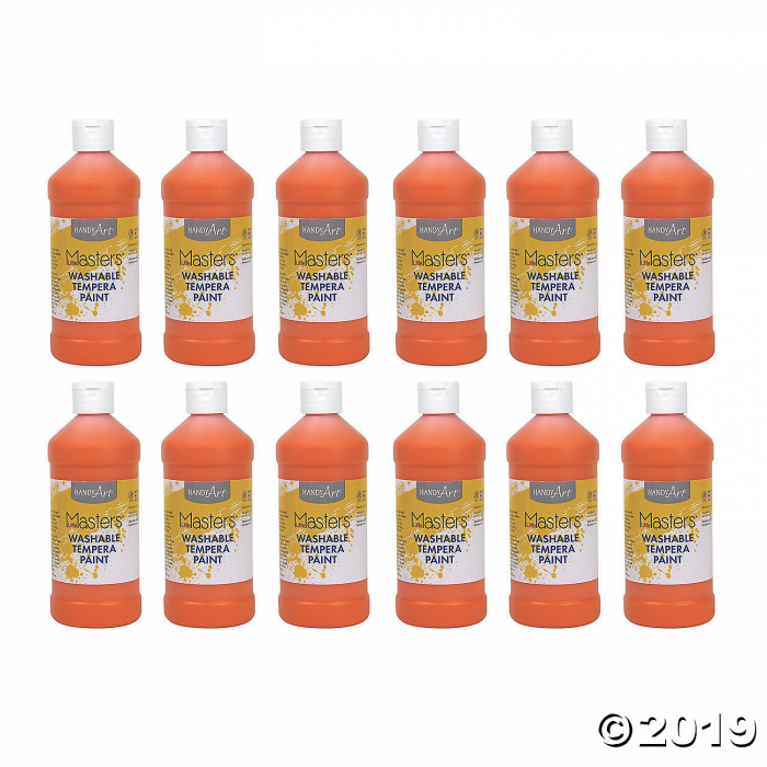 Handy Art® Little Masters Washable Tempera Paint, 16 oz, Orange, Pack of 12 (12 Piece(s))