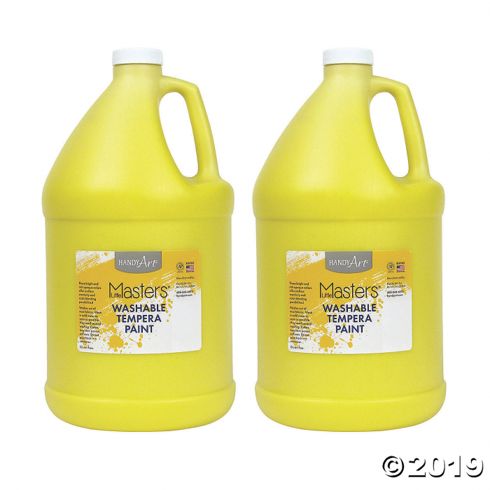 Handy Art® Little Masters Washable Tempera Paint, Gallon, Yellow, Pack of 2 (2 Piece(s)) Handy Art® Little Masters Washable Tempera Paint, Gallon, Yellow, Pack of 2 (2 Piece(s))