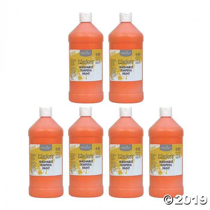 Handy Art® Little Masters Washable Tempera Paint, 32 oz, Orange, Pack of 6 (6 Piece(s))