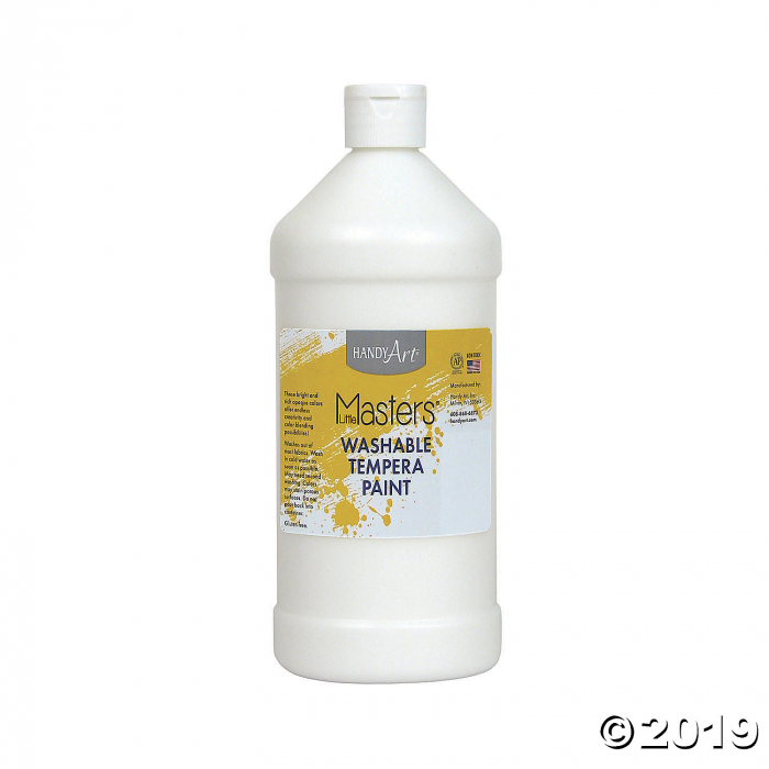 Handy Art® Little Masters Washable Tempera Paint, 32 oz, White, Pack of 6 (6 Piece(s))