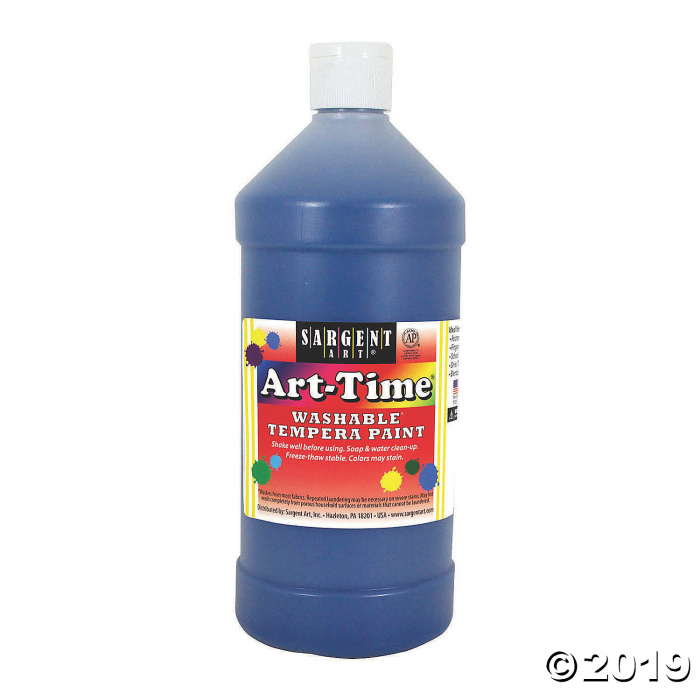 Sargent Art® Art-Time® Washable Tempera Paint, 32 oz, Blue, Pack of 6 (6 Piece(s))