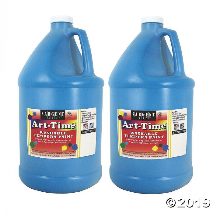 Sargent Art® Art-Time® Washable Tempera Paint, Gallon, Turquoise Blue, Pack of 2 (2 Piece(s))