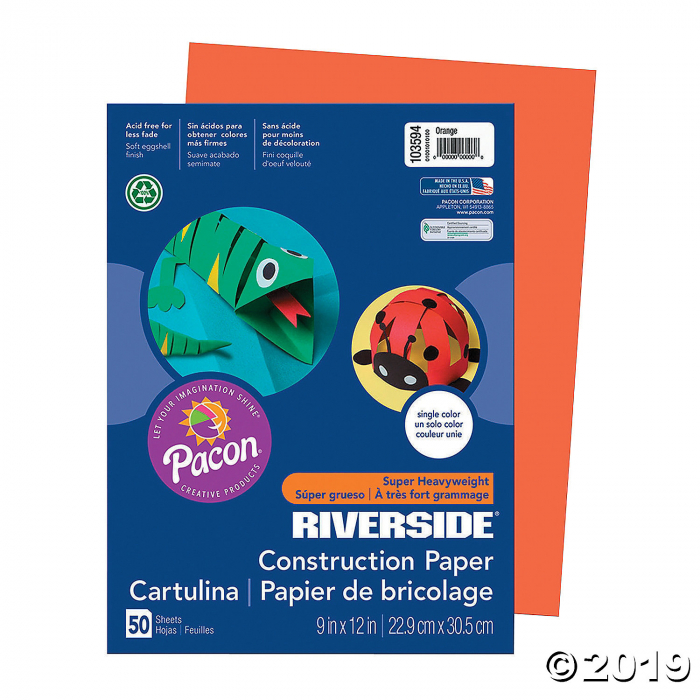 Pacon® Riverside® Orange 9" x 12" Heavyweight Construction Paper - 50 Sheets (50 Piece(s))