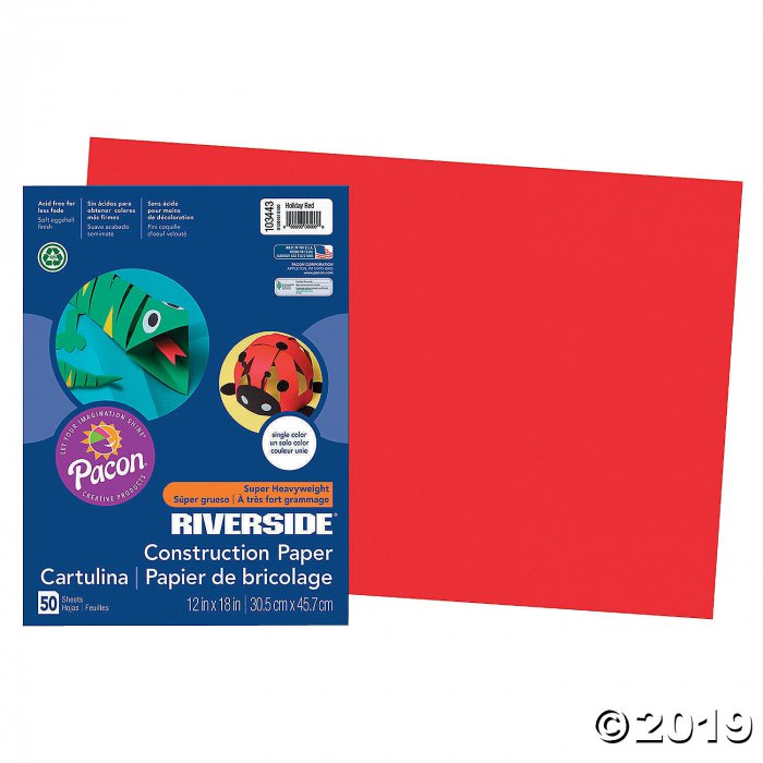 Pacon® Riverside 3D™ 9 x 12 Holiday Red Construction Paper, 50 Sheets