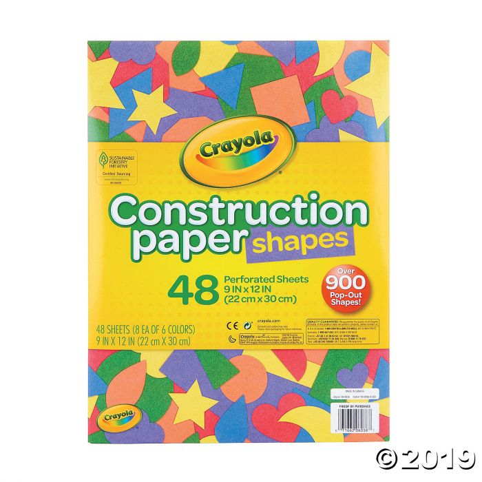 Crayola® Assorted Colors 9" x 12" Construction Paper Shapes - 48 Sheets (48 Piece(s))