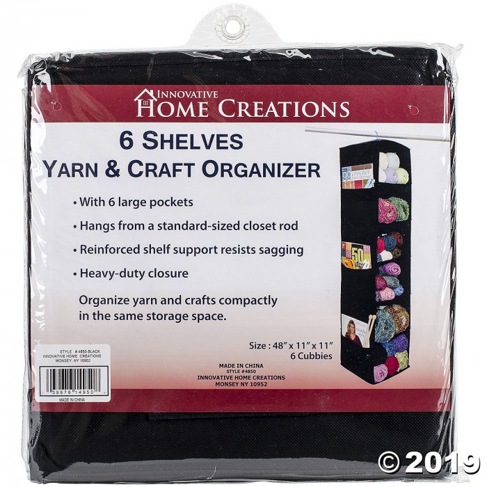 Innovative Home Creations 6 Shelf Yarn & Craft Organizer-Black 48"X11"X11 (1 Piece(s))