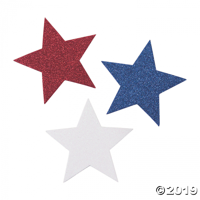 Jumbo Glitter Patriotic Stars (24 Piece(s))